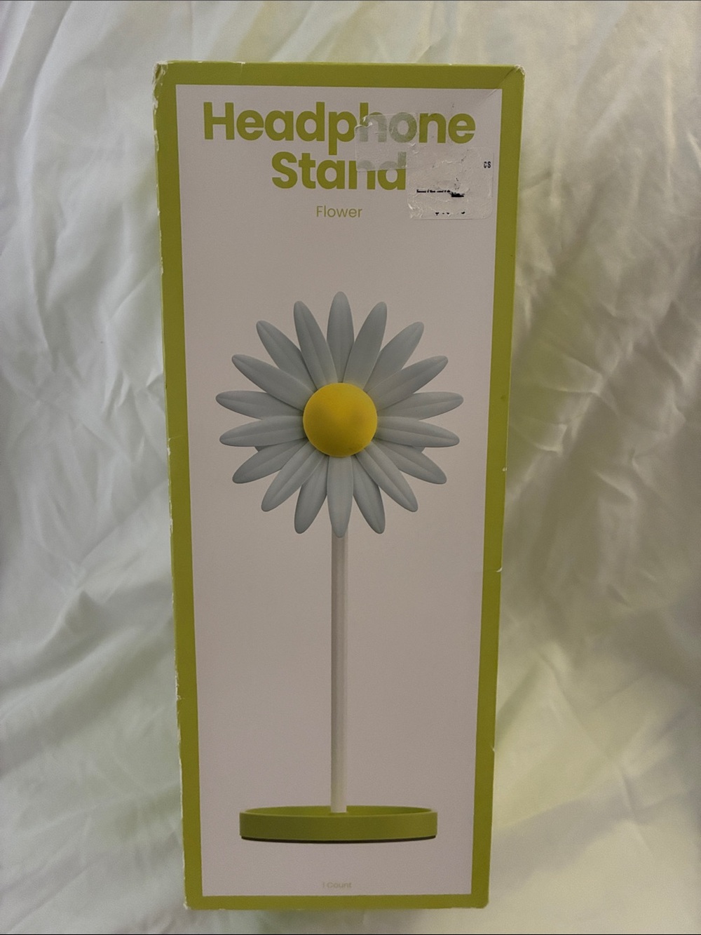 Flower Headphone Stand - light blue Petals with Yellow Centerbany